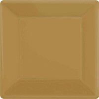 Paper Plates 17cm Square 20 Pack Gold