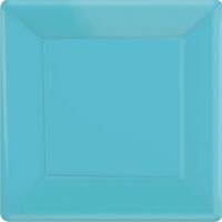 Paper Plates 17cm Square 20 Pack Caribbean Blue