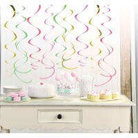 Pastel Swirl Decorations Pastel Colours and Gold Foil 