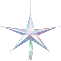 Shimmering Party Iridescent Hanging 3D Star Decorations