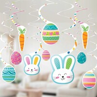 Easter Funny Bunny Spiral Swirls Hanging Decorations