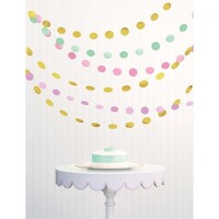 Pastel String Circle Decorations Paper and Foil