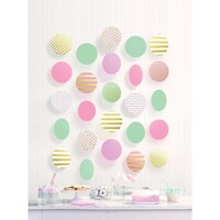 Pastel Hanging Circle Decorations Paper with Hot-Stamp