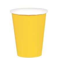 266ml Cups Paper 20 Pack Yellow Sunshine
