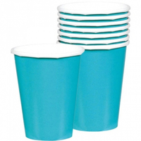 266ml Cups Paper 20 Pack Caribbean Blue