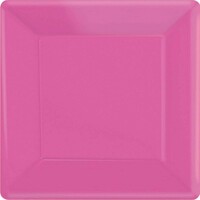 Paper Plates 26cm Square 20 Pack Bright Pink
