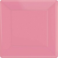 Paper Plates 10"/26cm Square 20 Pack New Pink