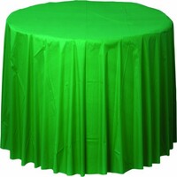 Plastic Round Table Cover Festive Green