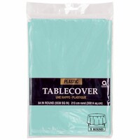 Plastic Round Table Cover Robin's Egg Blue
