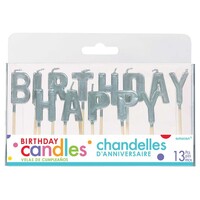 Happy Birthday Pick Candles Silver