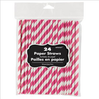 Paper Straws Bright Pink  