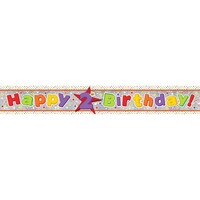 Banner Holographic Happy Birthday 2nd Multi Coloured