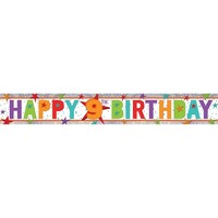 Banner Holographic Happy Birthday 9th Multi Coloured