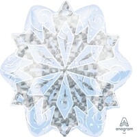 Junior Shape Holographic White and Silver Christmas Snowflake S80