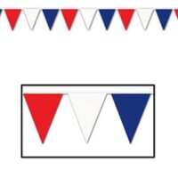 Pennant Flag Banner Large Red, White and Blue