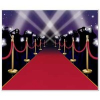 Backdrop Red Carpet and Stanchions Scene Setter