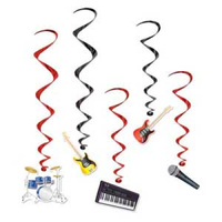 Band Instruments Hanging Decoration Whirls 5 Pack