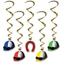 Jockey Hats Derby Day Hanging Decoration Whirls 5 Pack