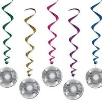 Disco Balls Hanging Decoration Whirls 5 Pack