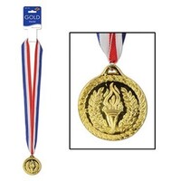 Gold Sports Medal and Ribbon