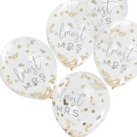 Botanical Hen Party Gold Confetti 30cm Latex Balloons almost MRS