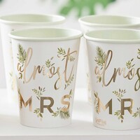 Botanical Hen Party Gold Foiled 'Almost Mrs' Paper Cups