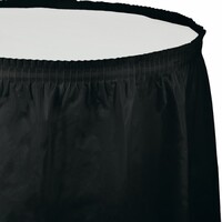 Black Velvet Table Skirt Plastic