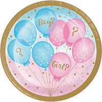 Gender Reveal Balloons Lunch Plates 