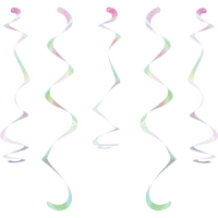Iridescent Foil Dizzy Danglers Hanging Swirls 10 Pack