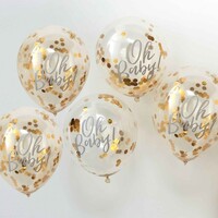 Oh Baby! Balloons 30cm Confetti Gold Oh Baby! 5 Pack