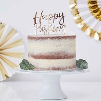Oh Baby! Gold Foil Cake Topper Happy Pushing