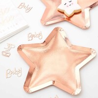 Twinkle Twinkle Paper Plates Star Shaped Rose Gold