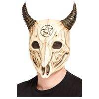 Satanic Ram Skull Overhead Latex Mask Costume Accessory