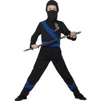 Ninja Assassin Black and Blue Child Costume Size: Large