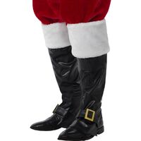 Deluxe Santa Boot Covers with Fur Tops Costume Accessory