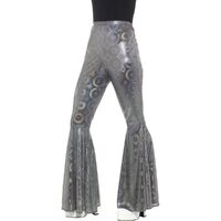 Flared Ladies Costume Trousers Silver Size: Medium - Large