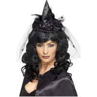Witches Black Mini Hat Costume Accessory