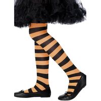 Orange and Black Striped Child Tights Costume Accessory