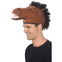 Horse Head Plush Novelty Hat Costume Accessory