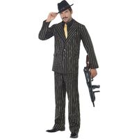Gold Pinstripe Gangster Adult Costume Size: Medium