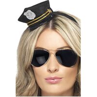 Mini Black Cop Hat Costume Accessory