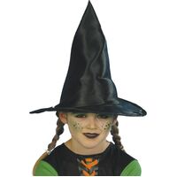 Black Shiny Child Witches Hat