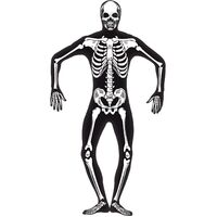 Skeleton Glow In The Dark Second Skin Adult Costume Size: Large