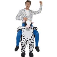 Cow Piggy Back Adult Costume Size: One Size Fits Most