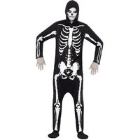 Black Skeleton Adult Costume Size: Medium
