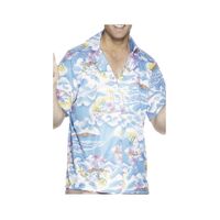 Hawaiian Adult Blue Costume Shirt Size: Large
