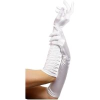 White Long Temptress Gloves Costume Accessory
