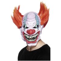 Clown Overhead Latex Mask with Hair Costume Accessory
