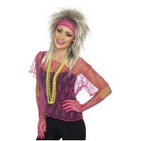 Neon Pink Lace Adult Costume Costume Accessory Set
