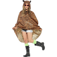 Tiger Party Poncho Adult Costume
